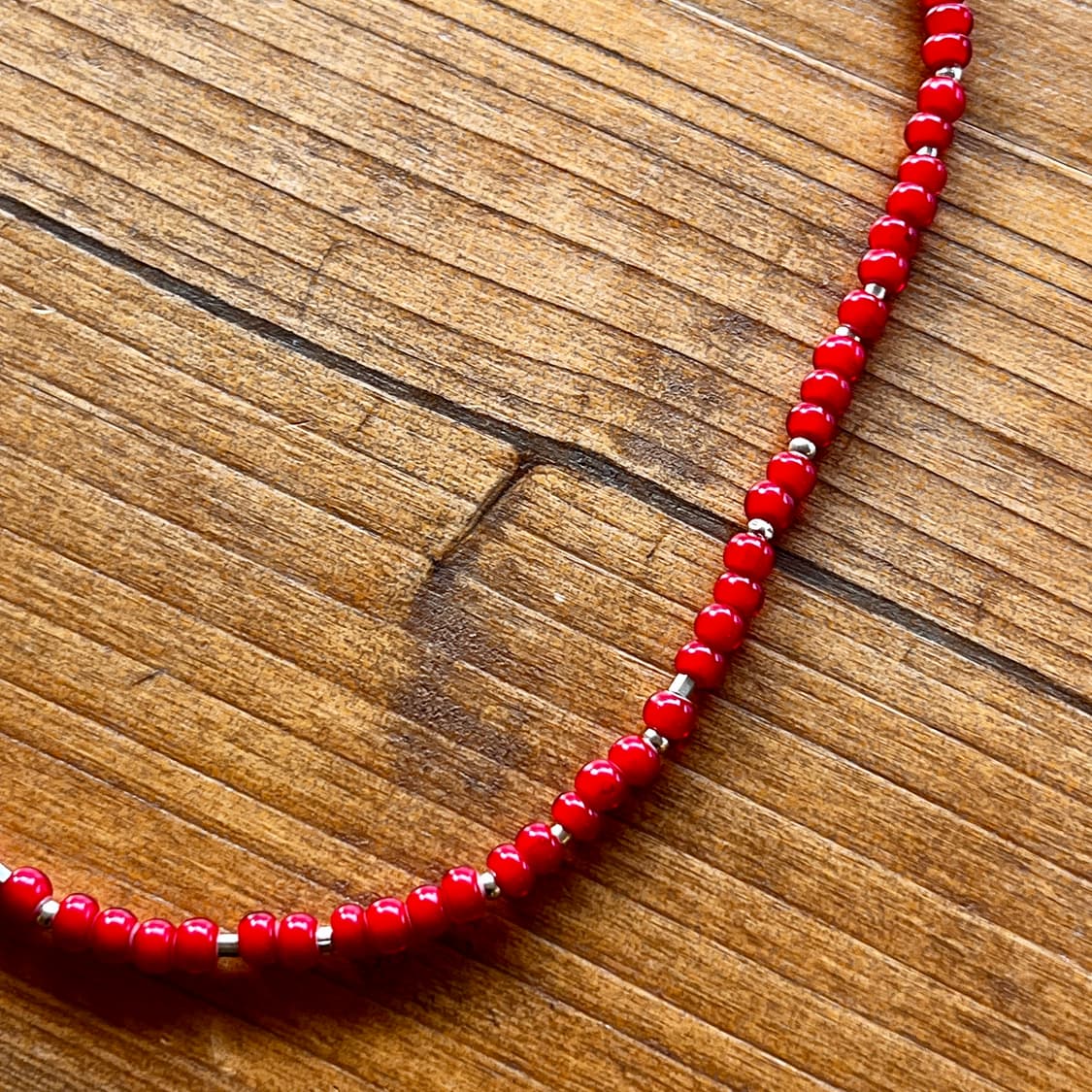 실버 글라스 비즈 네크리스 목걸이 인디언주얼리 네이티브아메리칸 상품이미지4