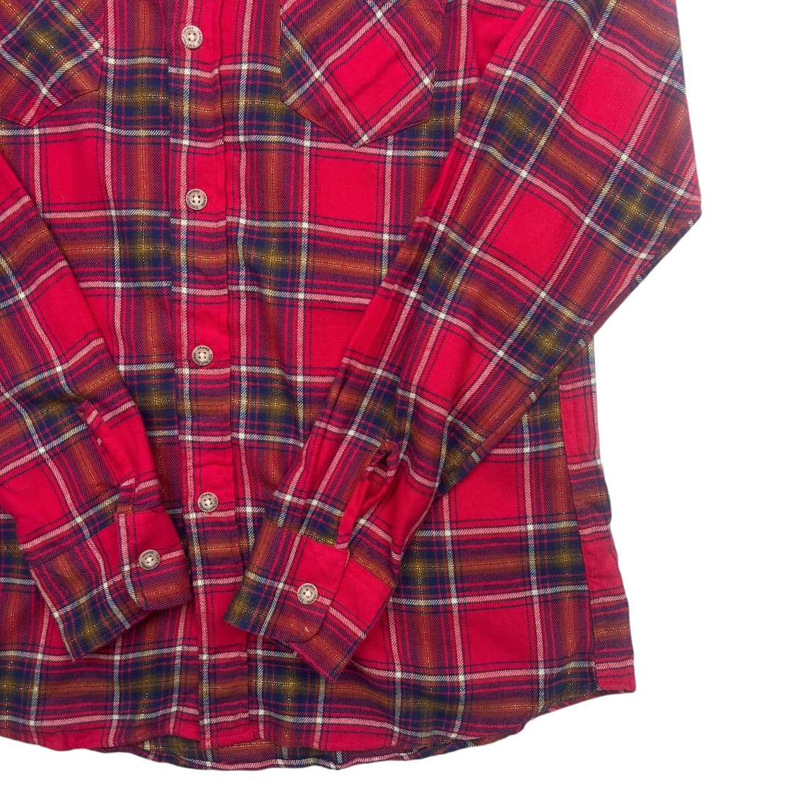 T&C Surf 디자인 하와이 레드 체크 플란넬 셔츠 L 상품이미지3