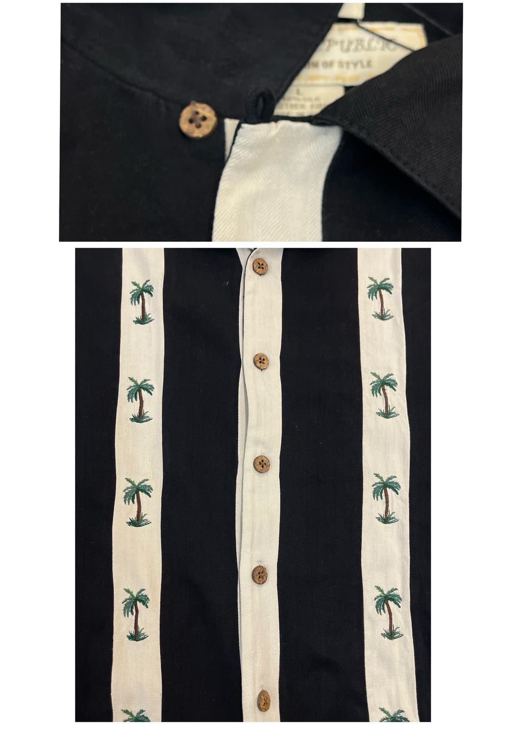 빈티지 야자수 반팔 셔츠 블랙 L #csz3499 상품이미지5