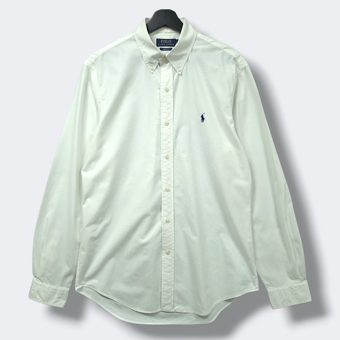 [M] 폴로 화이트 커스텀핏 스트레치 코튼 긴팔셔츠 상품이미지1