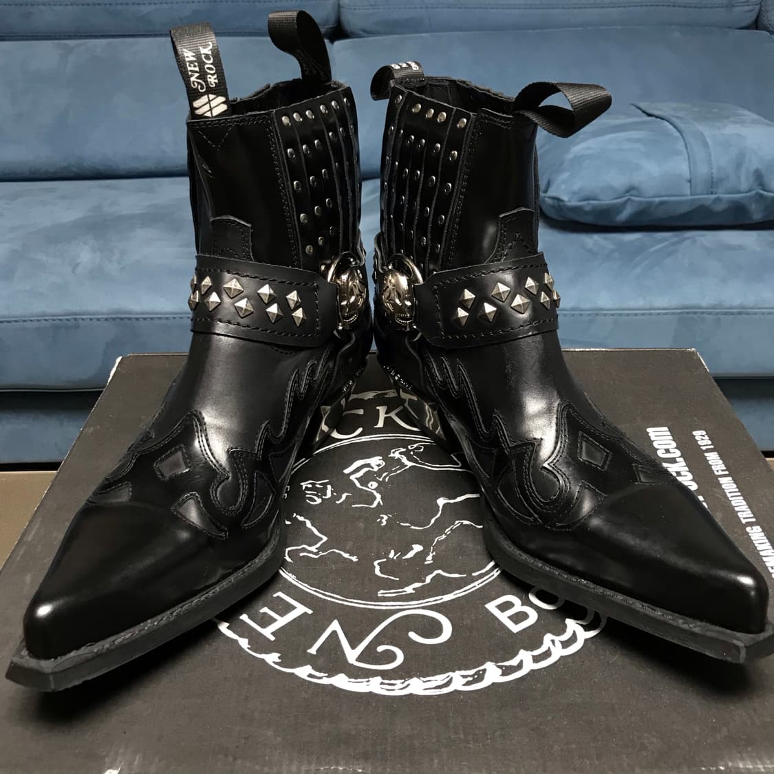 뉴락 유광 무광 믹스 하네스 웨스턴 부츠 상품이미지1