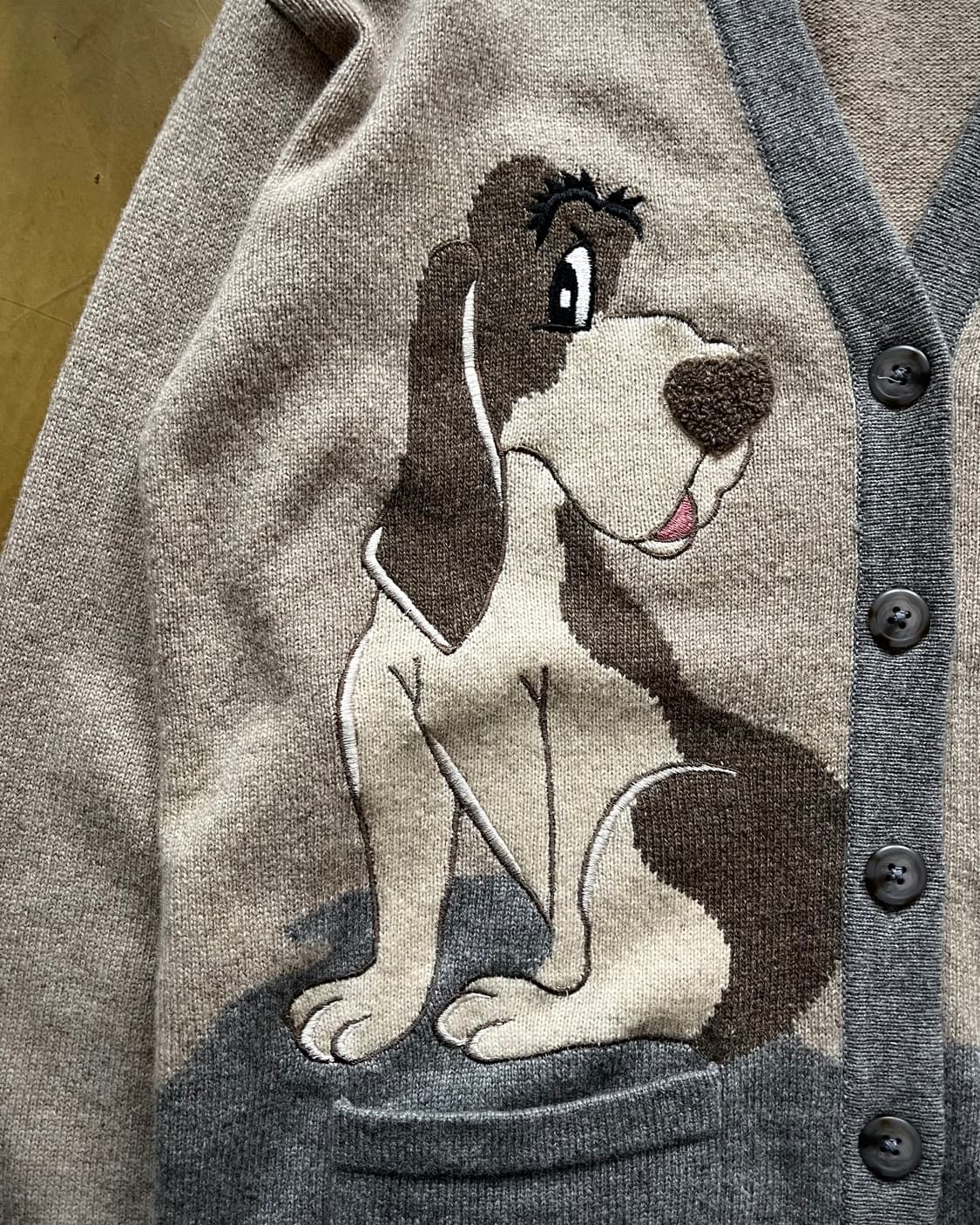 80-90s Italian Lambs Wool Knit Cardigan 상품이미지5