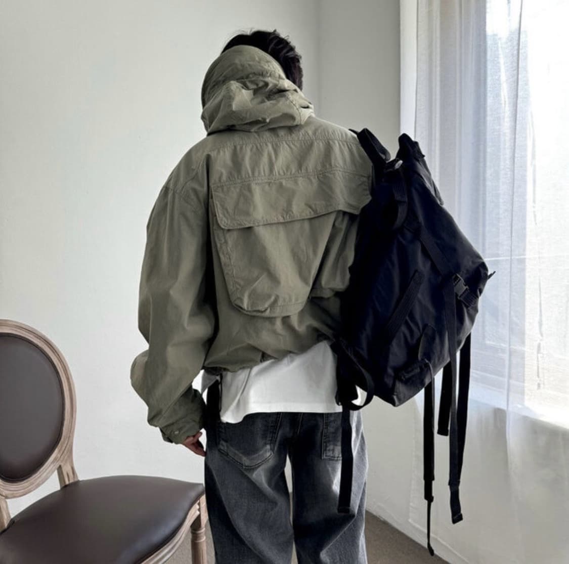 더블 지퍼 변신 자켓 (카키) 상품이미지8