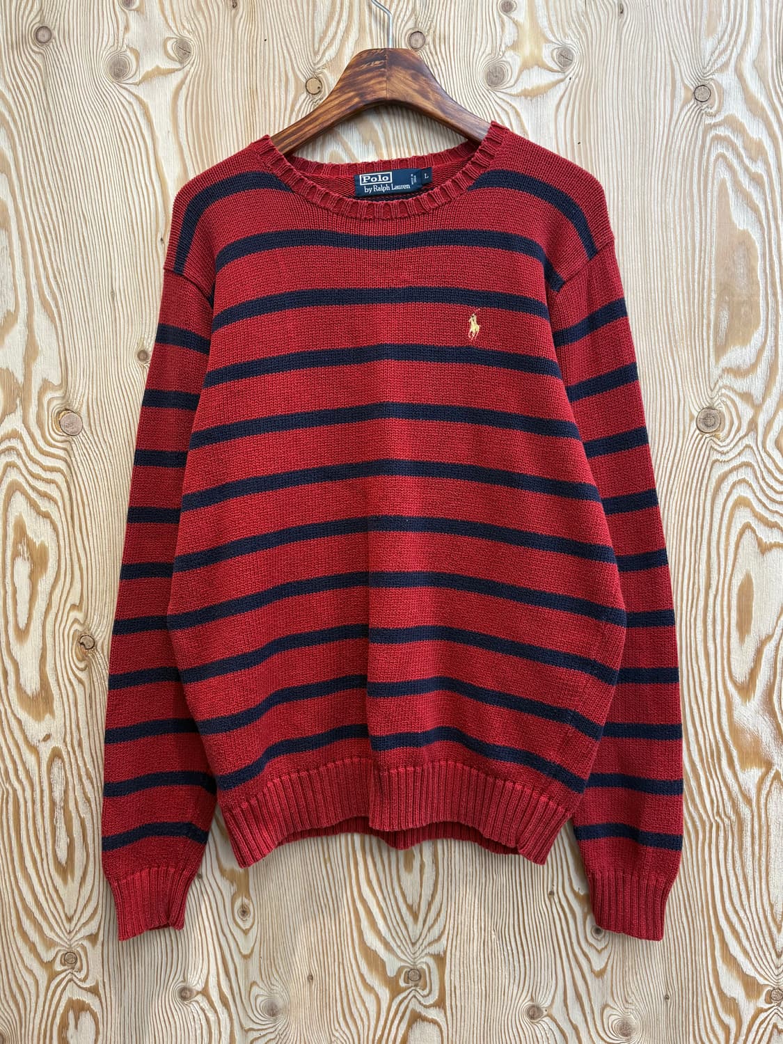 폴로 랄프로렌 스트라이프 니트 레드 상품이미지1