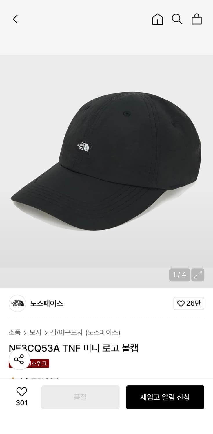 노스페이스 TNF 미니 로고 볼캡 (새상품) 상품이미지1