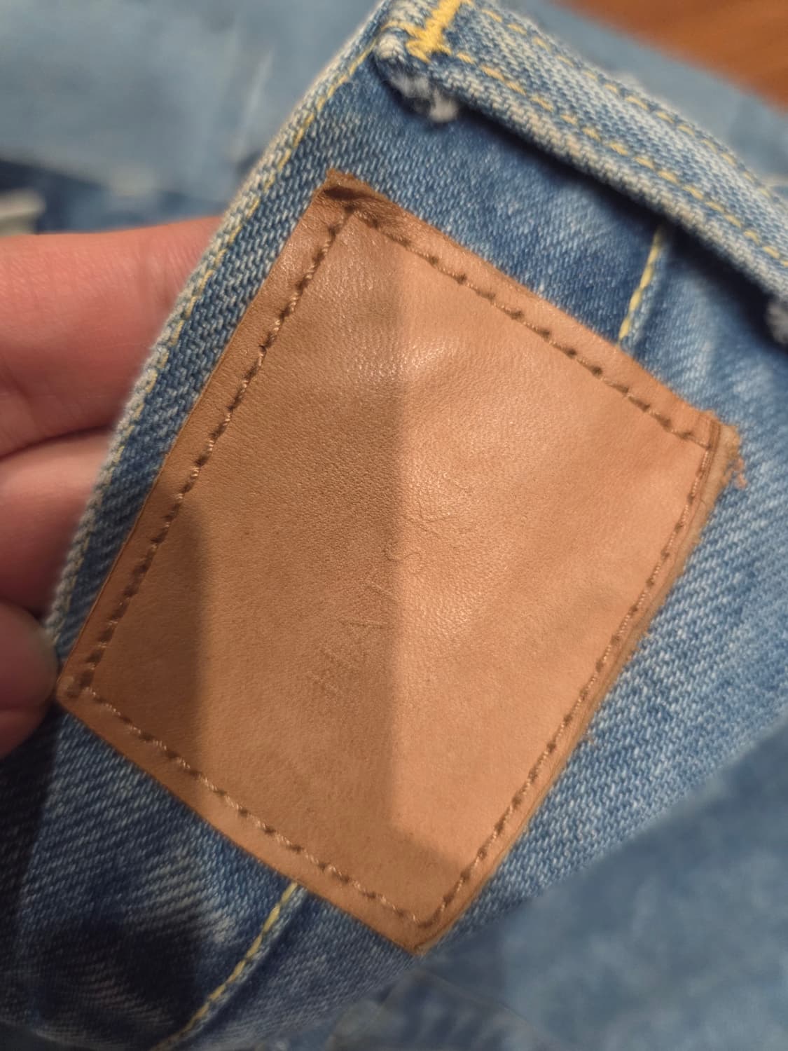 하츠키 와이드 테이퍼드 데님 아이스블루 2사이즈 상품이미지5