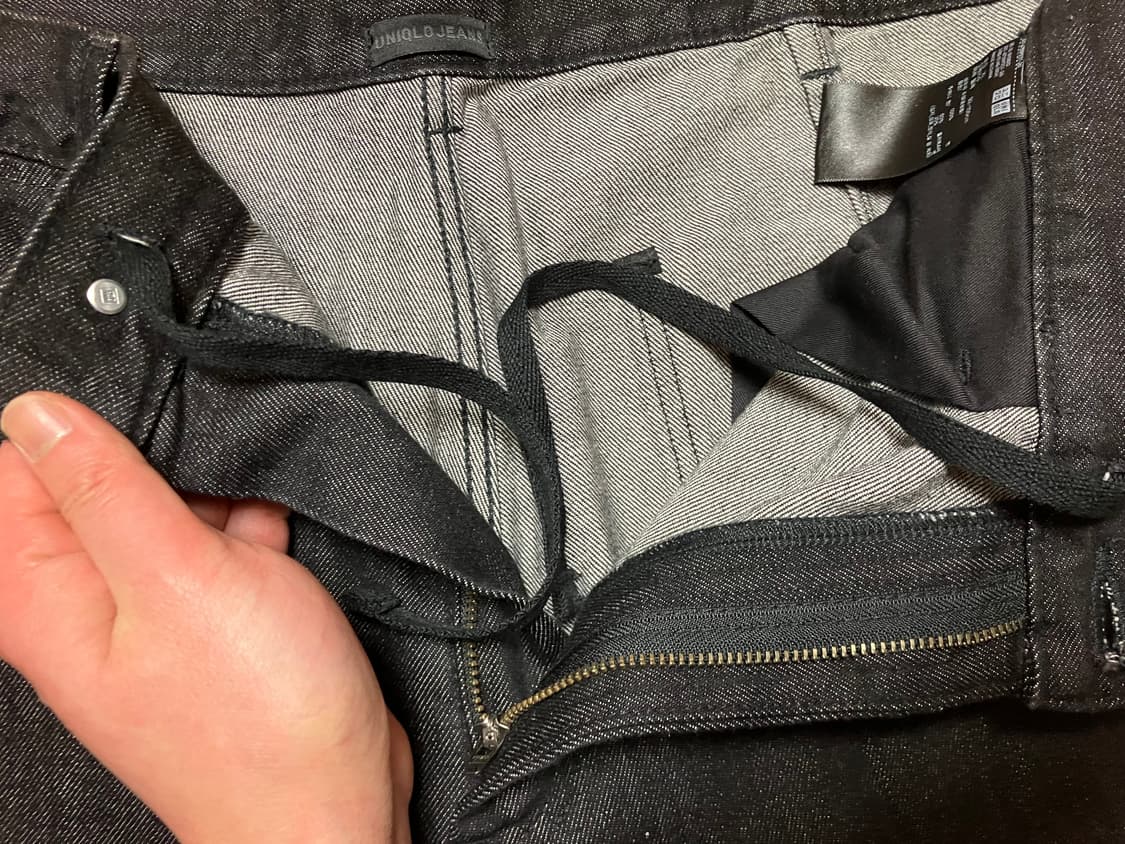 유니클로 와이드 테이퍼드 진 블랙 XL 상품이미지6