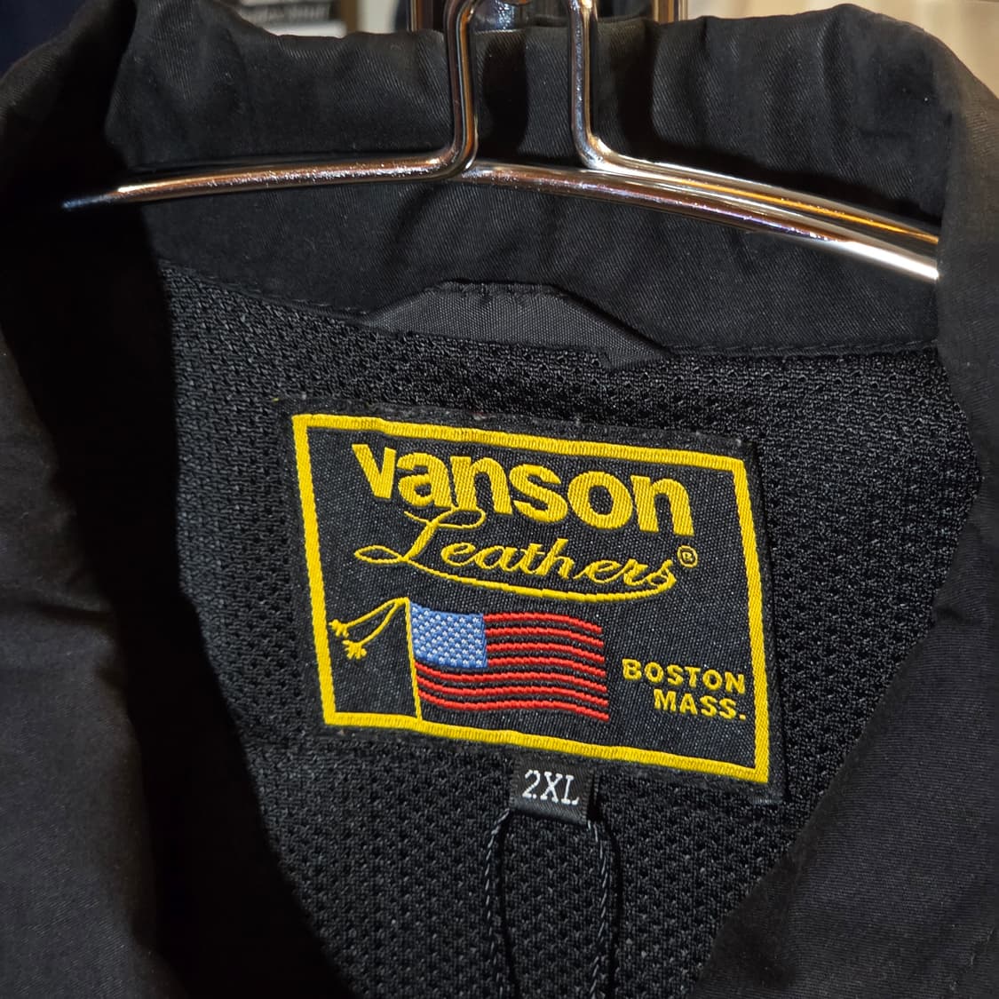 밴슨 레더 블랙 코튼 자수 패치 바이커 자켓 상품이미지9