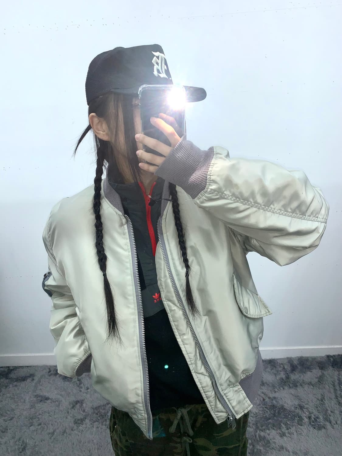 Corinth(usa) 80s 라이트그레이 봄버 상품이미지1