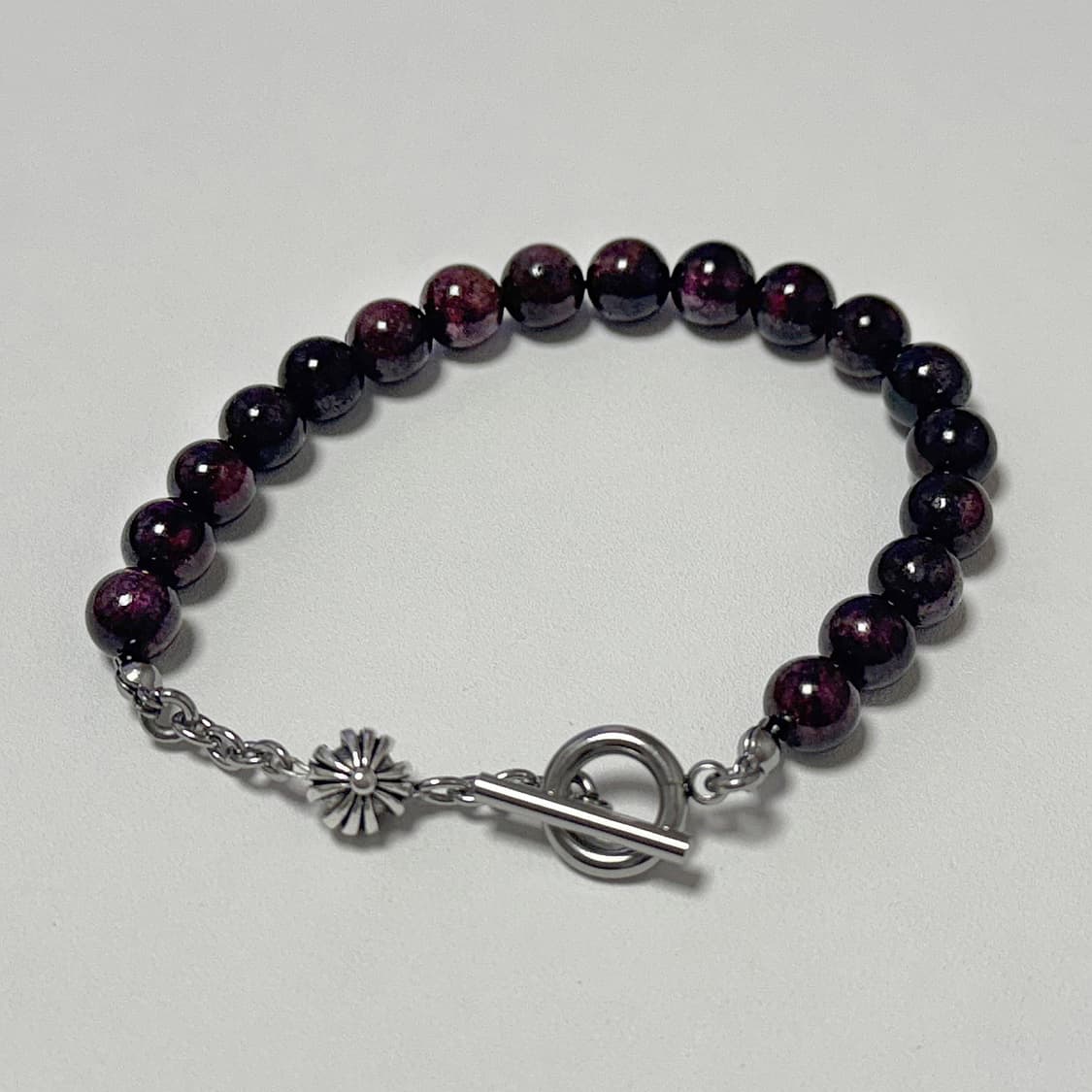 천연석 십자가 가넷 원석팔찌 상품이미지1