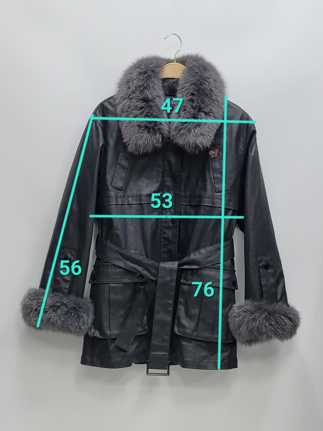 (새상품급) 안나수이 20FW 폭스퍼 다운 패딩 벨티드 자켓 / 여 55 상품이미지10