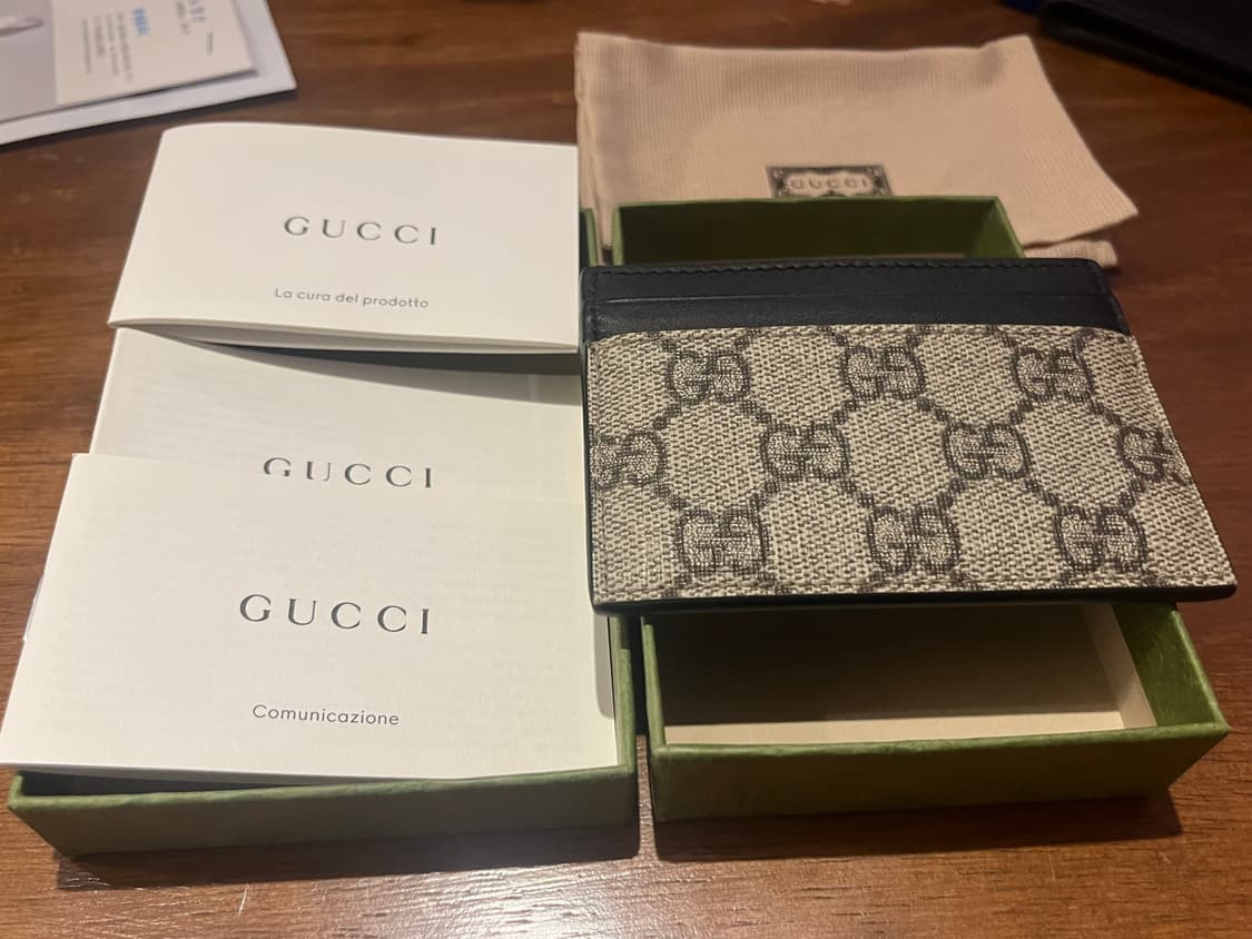 [S급] 구찌 GG 수프림 카드 홀더 베이지 에보니 상품이미지3