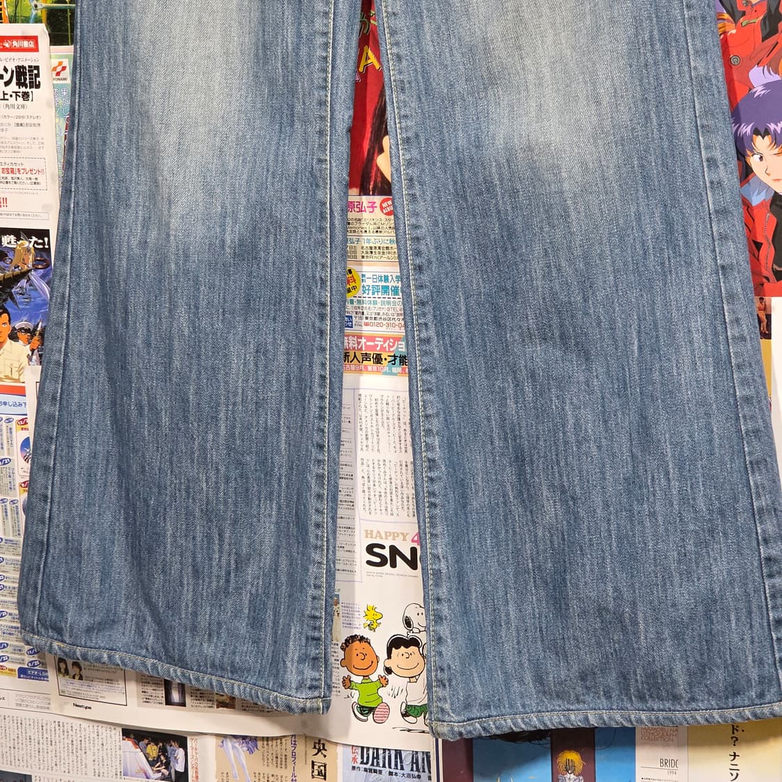 연청 워싱 와이드 부츠컷 데님 팬츠 상품이미지6