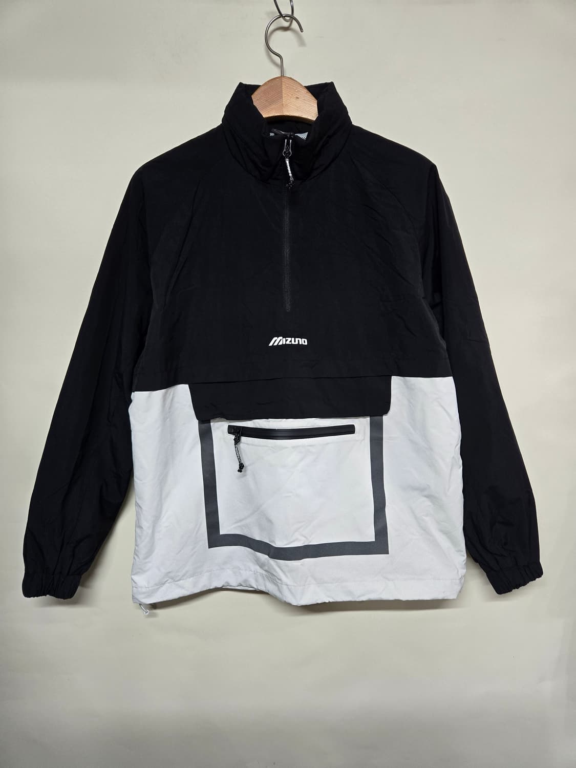 미즈노 블랙/화이트 아노락 바람막이 S 상품이미지1