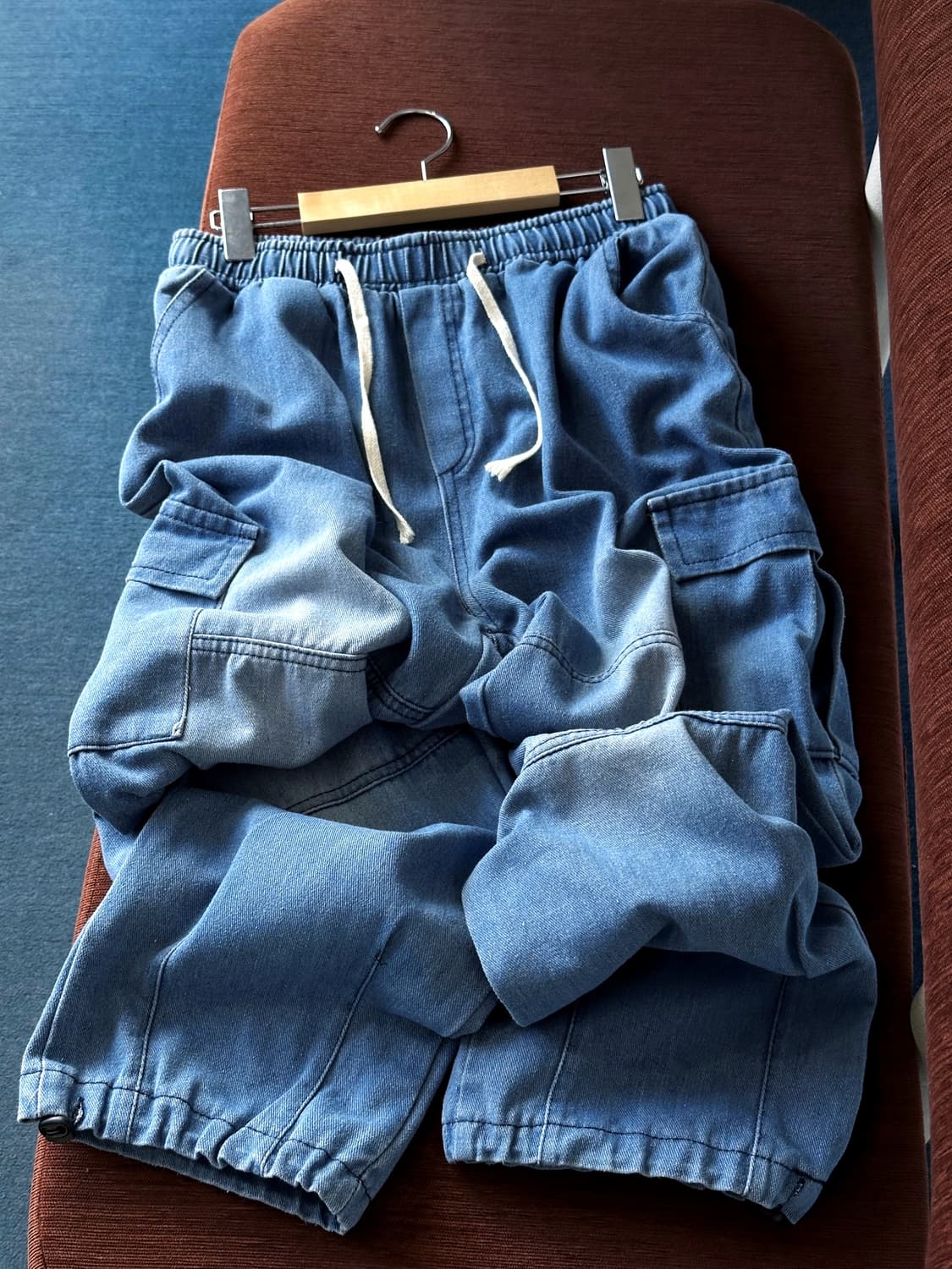 Utility design denim easy cargo pants 상품이미지1