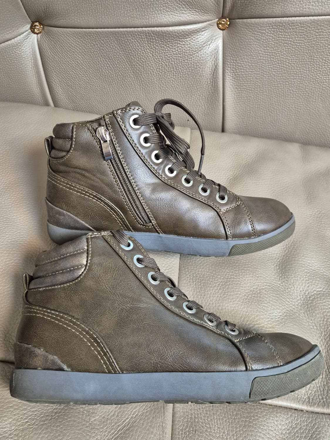 이태리 바이네르  양털 스니커즈 하이 여성 240 상품이미지5