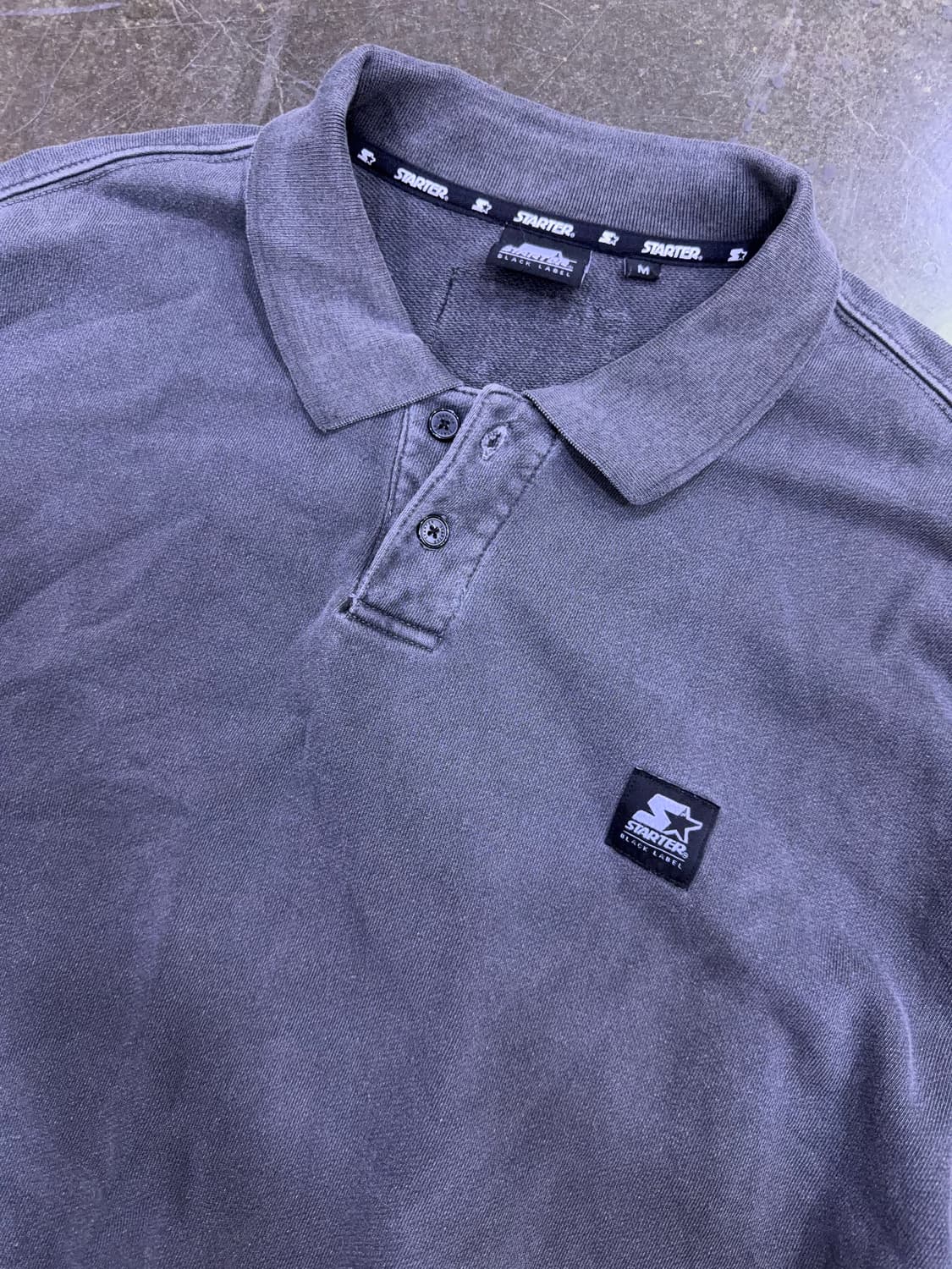 스타터 블랙라벨 빈티지 가먼트 다잉 워싱 오버핏 맨투맨 카라넥 M 상품이미지3