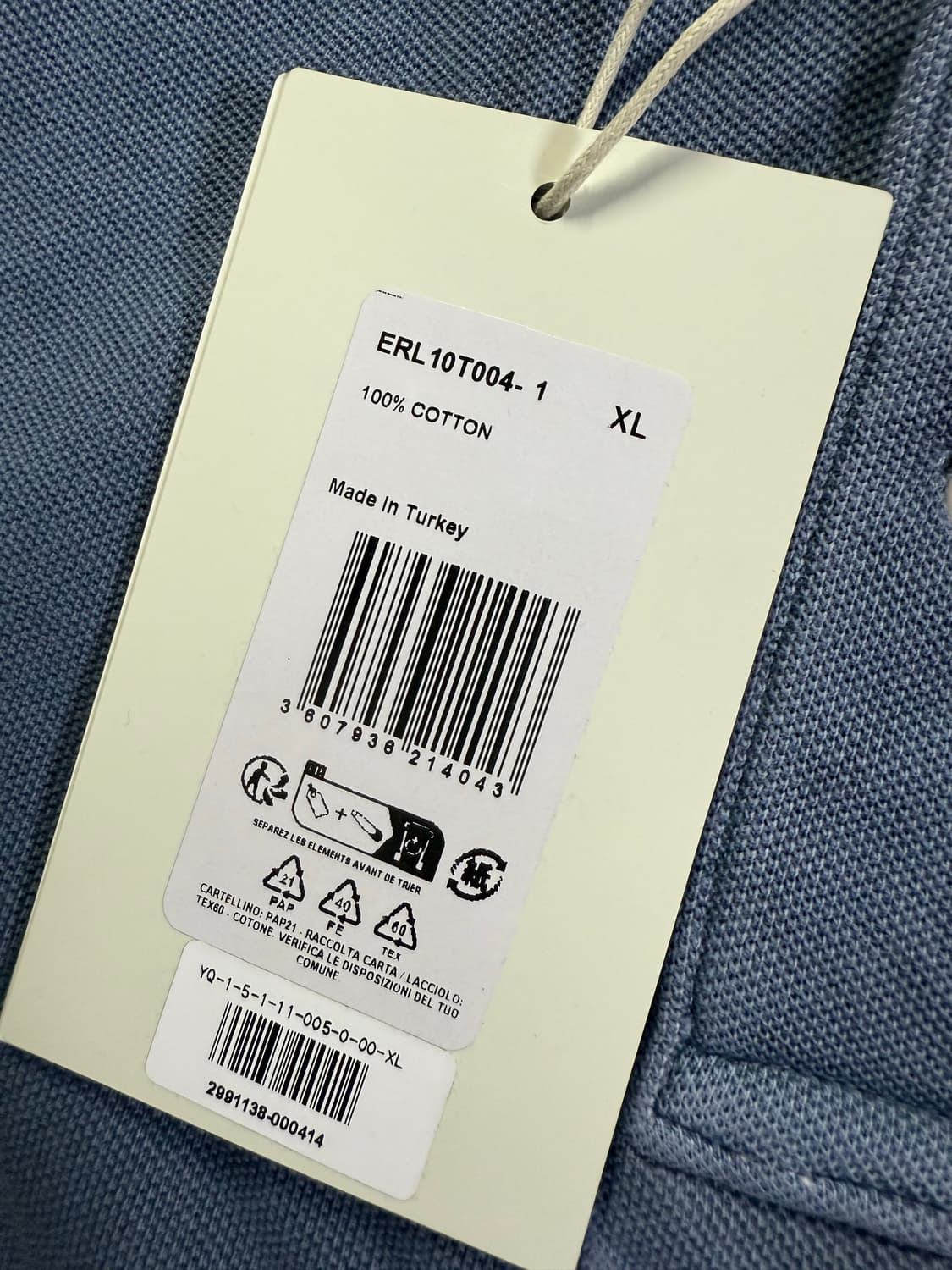 [XL] ERL 스크립트 폴로 티셔츠 블루 상품이미지2