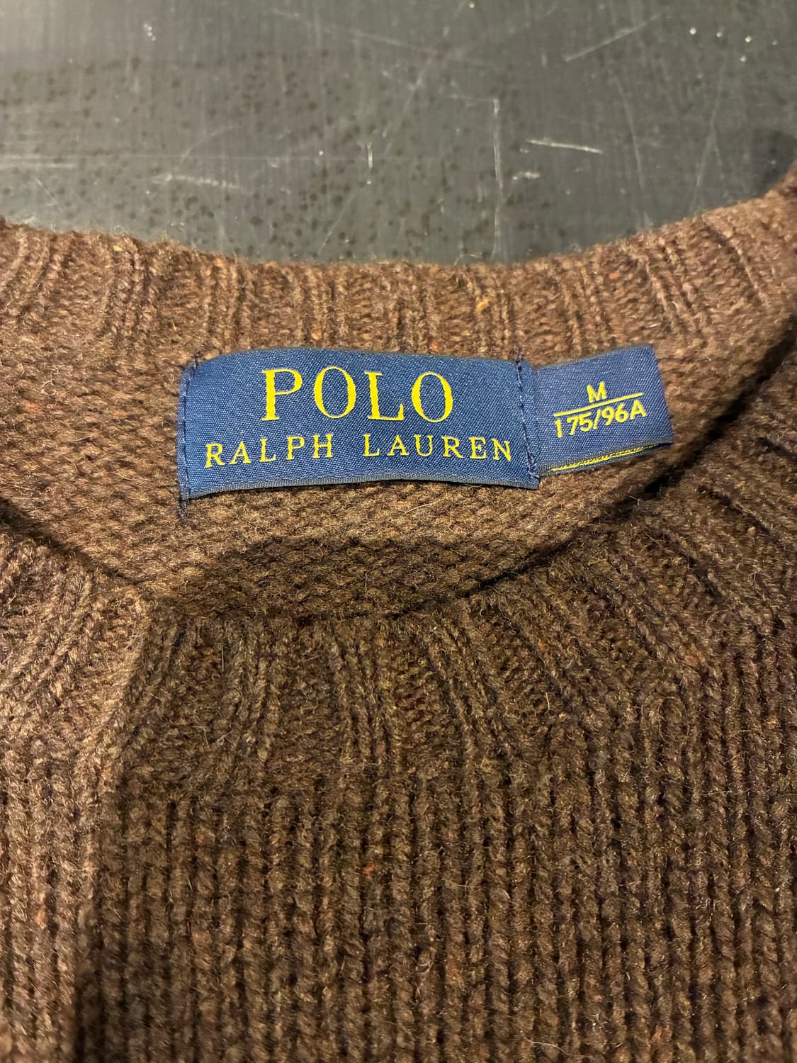 M) 폴로 울 니트 스웨터 브라운 상품이미지3