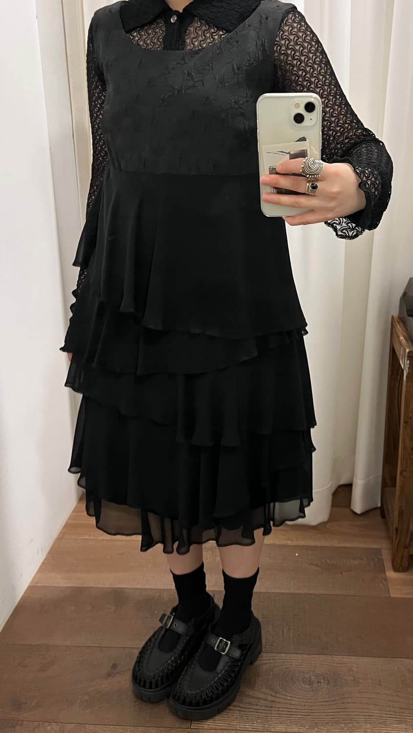 Jacquard Frill Layer One Piece 상품이미지10