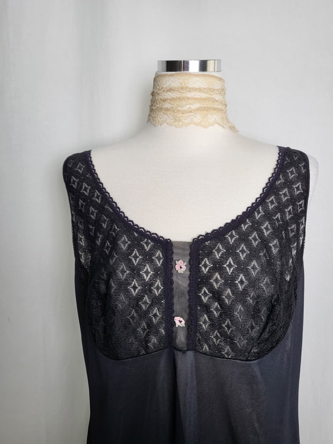 빈티지 블랙 플로럴 슬립 원피스 상품이미지1