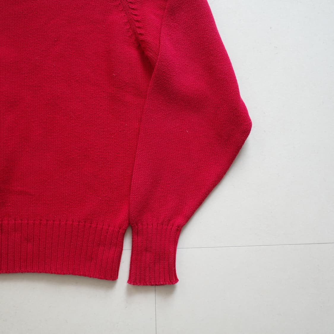 폴로 랄프로렌 레드 코튼 스웨터 L (90s) 상품이미지8