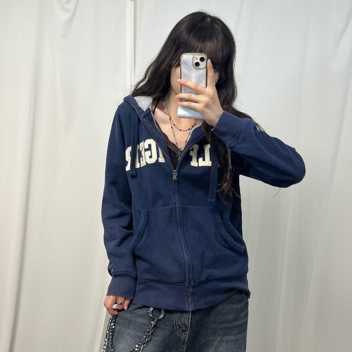 Tommyhilfiger navy hood zip-up 상품이미지2