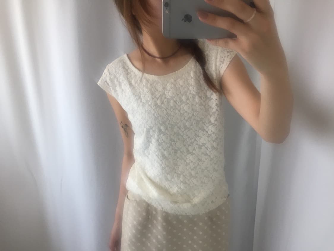 637. white lace short-sleeve T-shirt  상품이미지8
