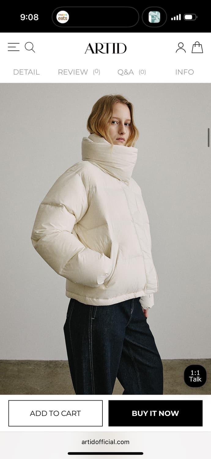 누아 더블 하이넥 덕다운 숏패딩 (새) 상품이미지3