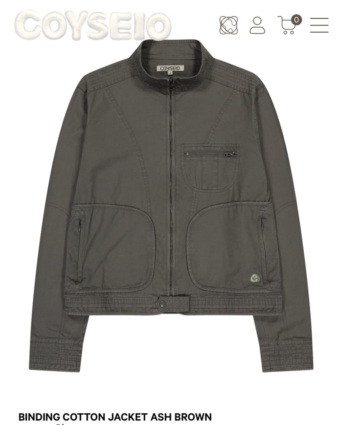BINDING COTTON JACKET ASH BROWN 상품이미지1