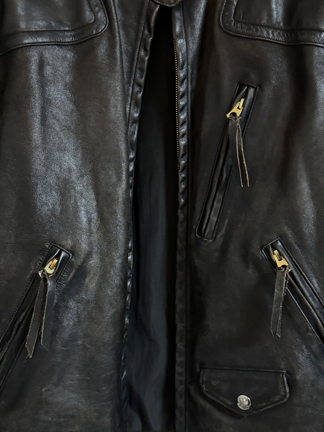 Rrl 슬림핏 모토 레더 자켓 s 상품이미지2