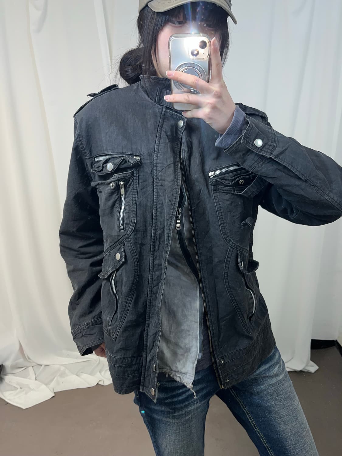 Y2K 차콜 유틸리티 자켓 상품이미지6