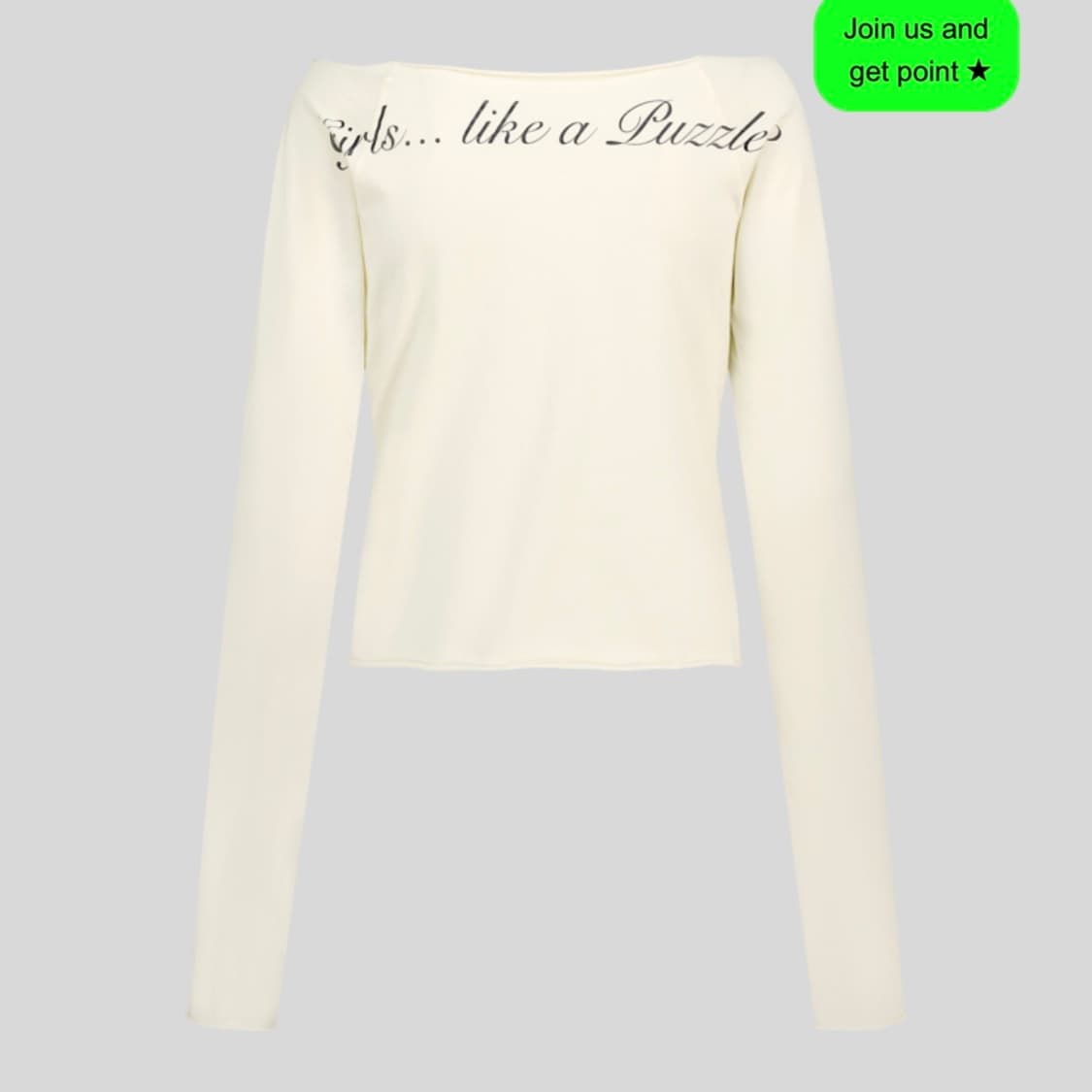 샵페어리 cross heart cut off t-shirt (cream) 상품이미지4