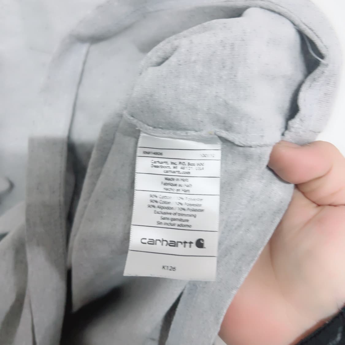 칼하트 그레이 포켓 봄 공용 긴팔티 상품이미지5