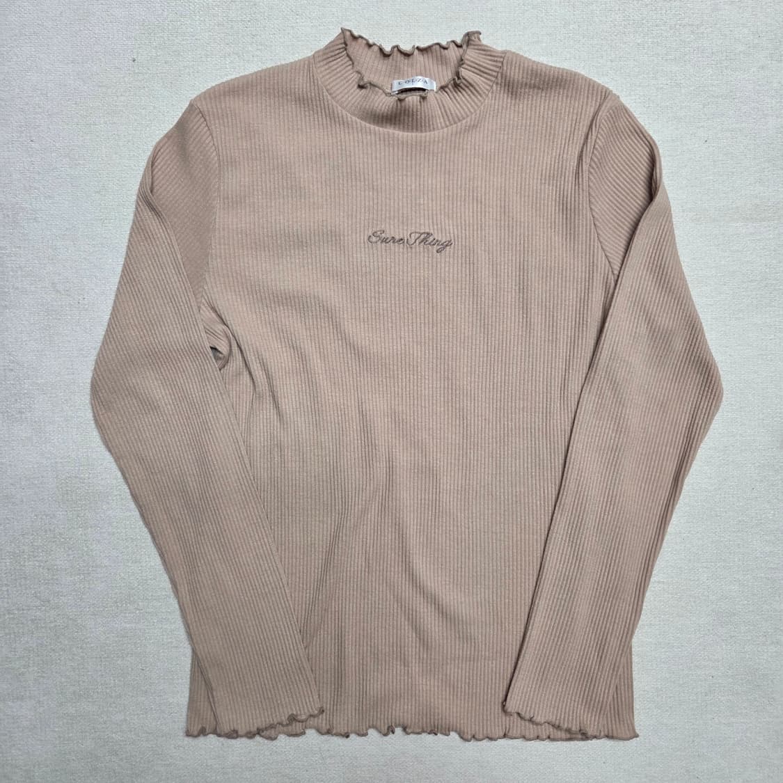 COLZA 레터링 자수 물결 티셔츠 상품이미지1