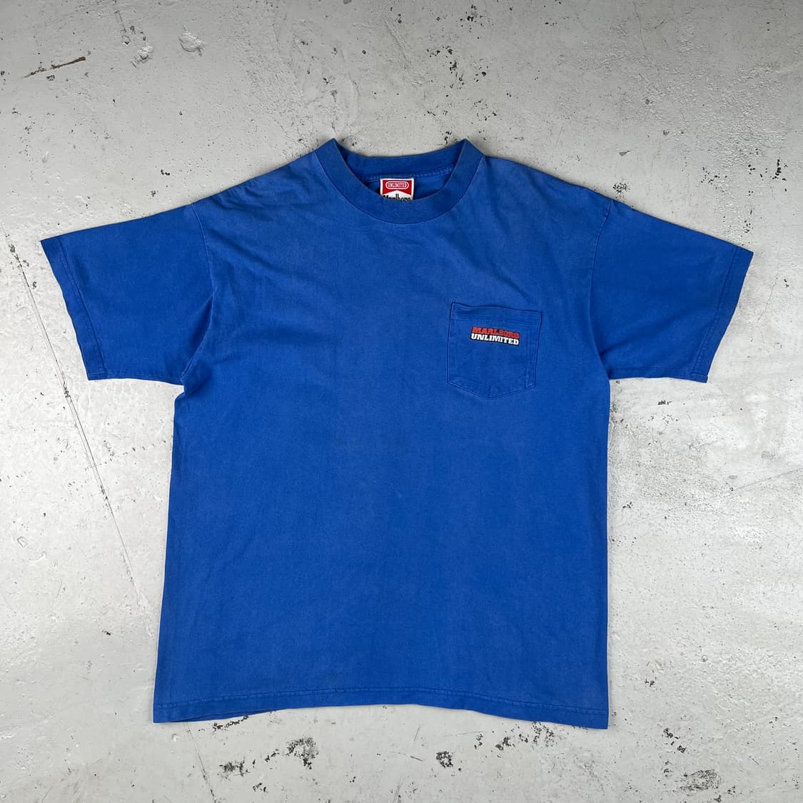 빈티지 말보로 언리미티드 울프 하울 포켓 반팔티 블루 상품이미지1