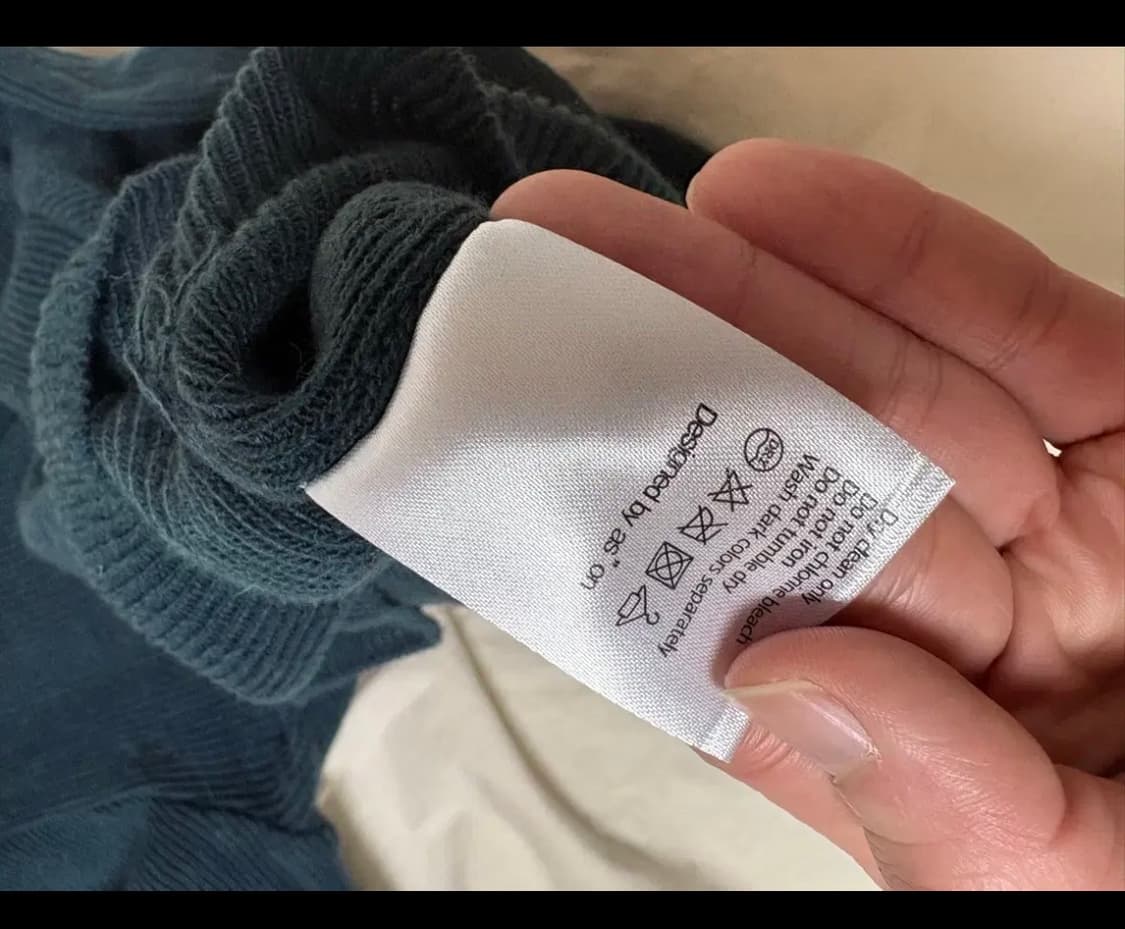 애즈온 보트넥 니트 블루 그린 상품이미지5