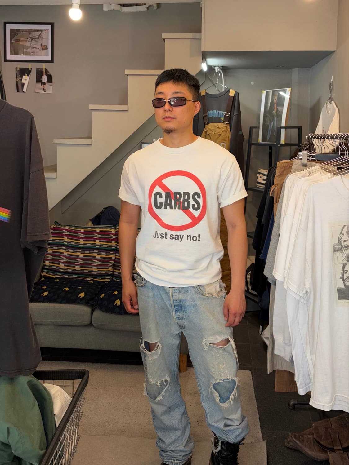 00‘s Carbs Just say no! Parody T-shirt 상품이미지1