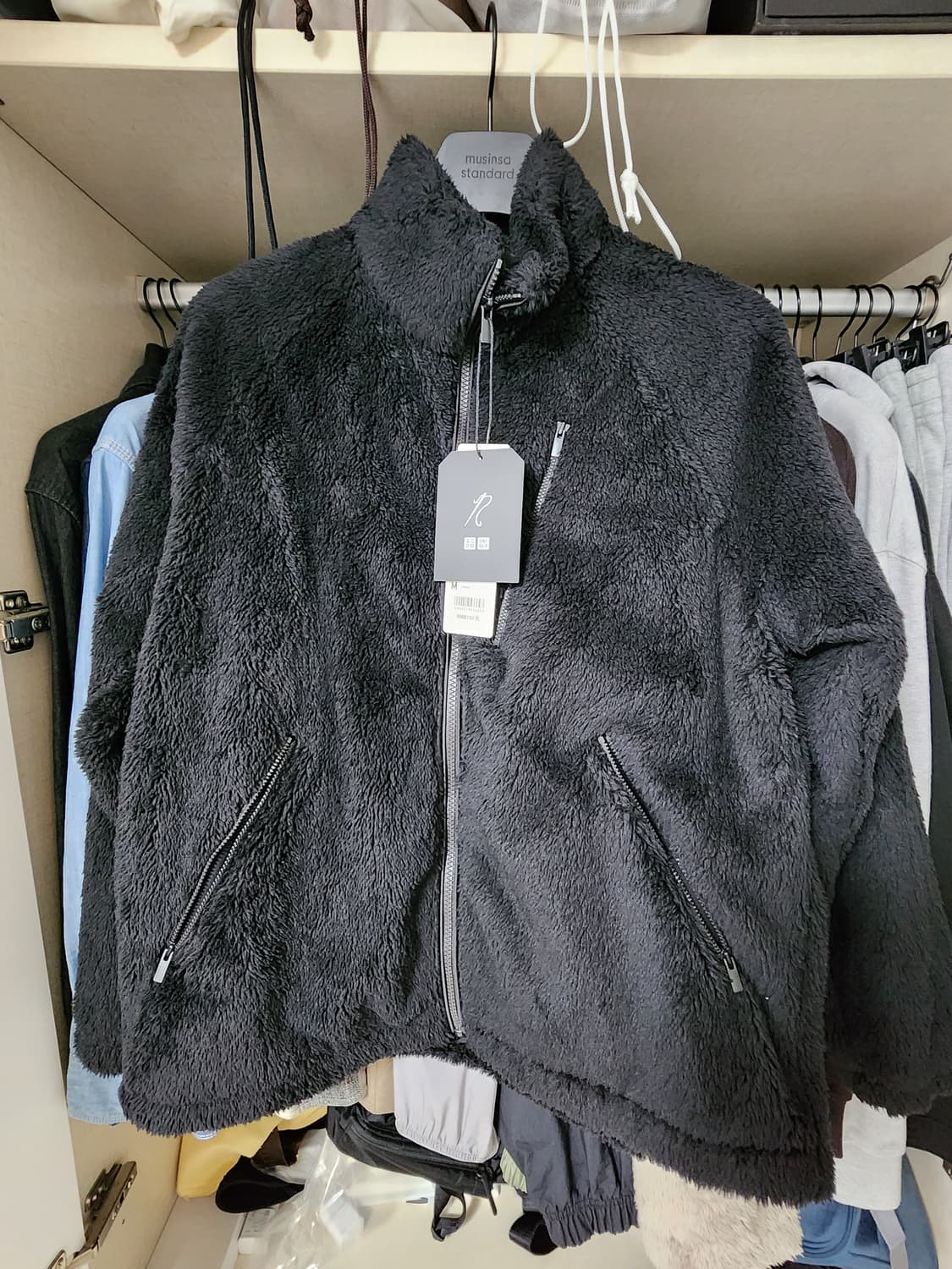 유니클로 니들스 후리스풀집재킷 480408 블랙 M사이즈 새제품 상품이미지2