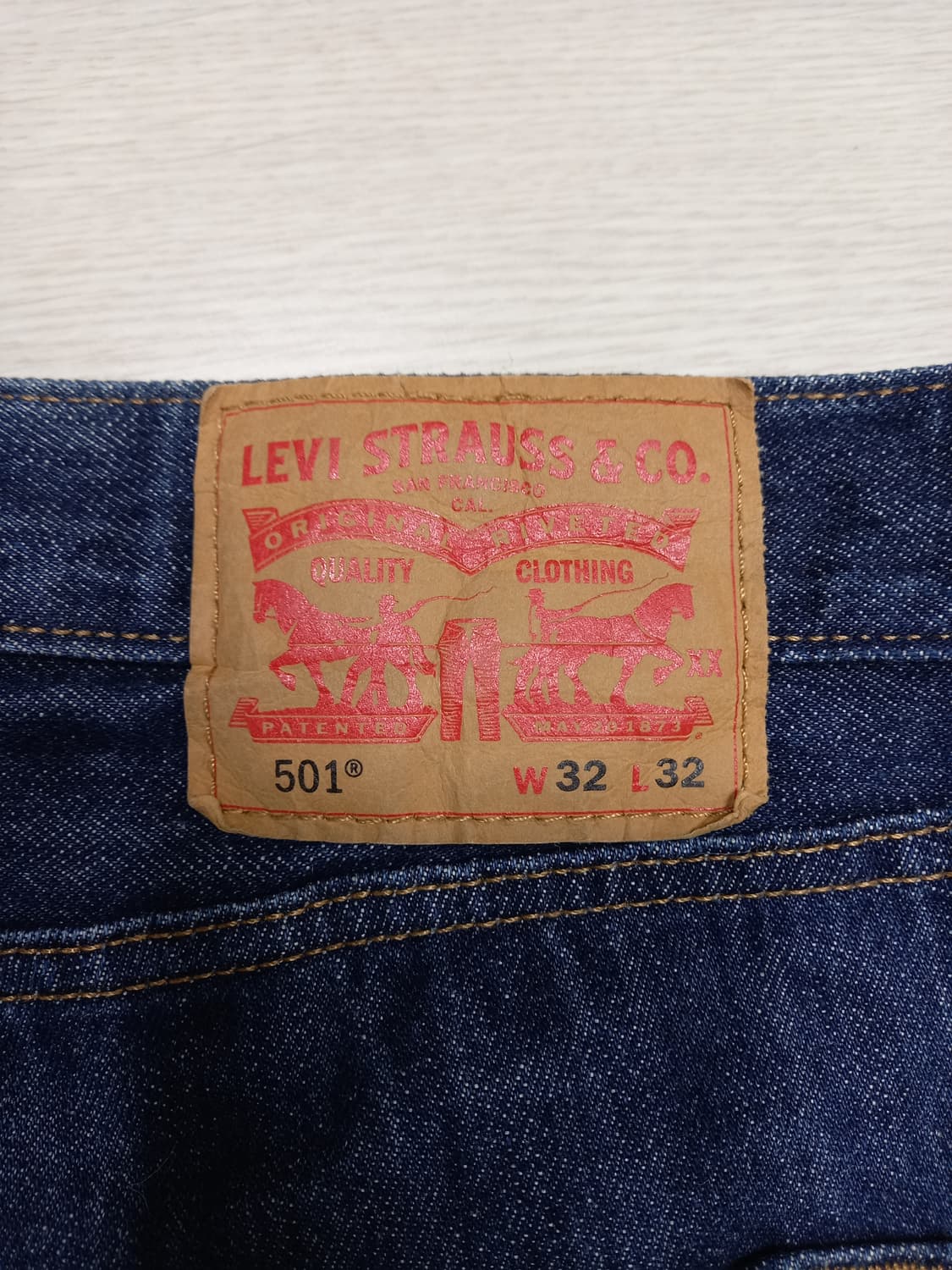 32 리바이스501 워싱 일자 진청 커스텀 32-409 상품이미지5