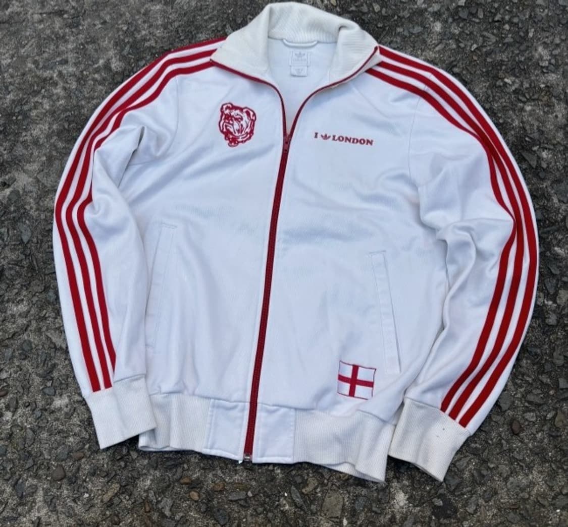 아디다스 런던 흰빨 화이트 트랙탑 져지집업 95/M 상품이미지1