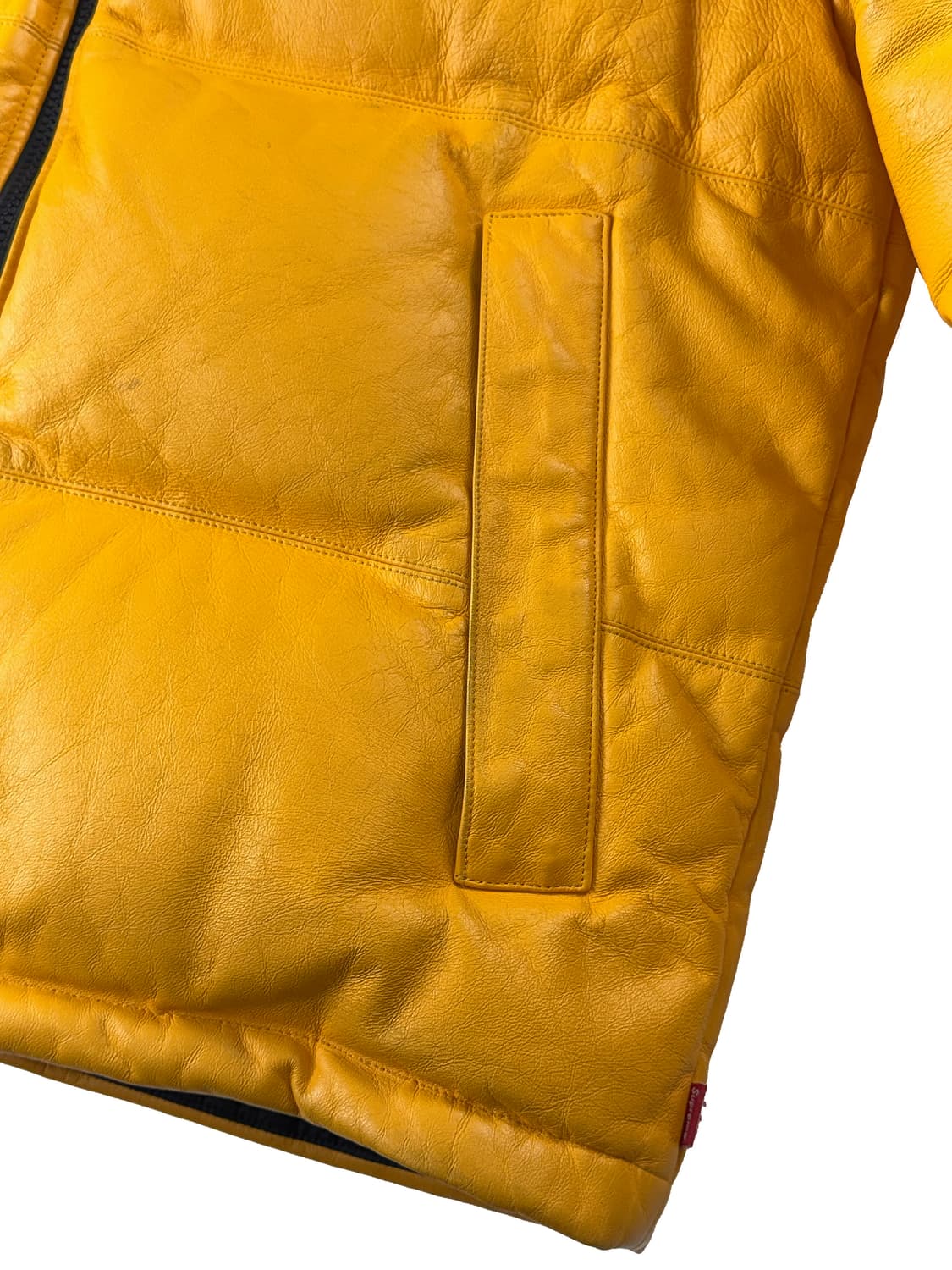 슈프림 x 노스페이스 레더 눕시 자켓 옐로우 상품이미지9