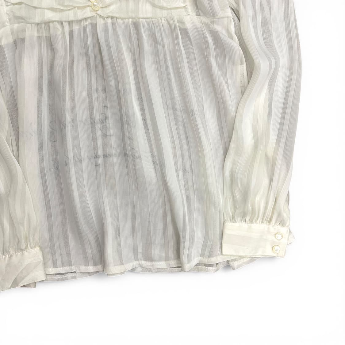 Back Lettering See Through Blouse 상품이미지4