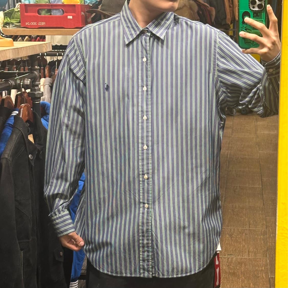 [HI] 폴로 랄프로렌 반팔셔츠 블랙그린 상품이미지1