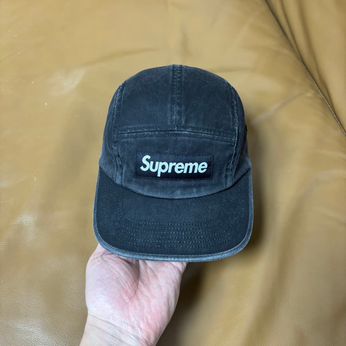 슈프림 캠프캡 모자 박스로고 25ss 워시드 블랙 상품이미지2