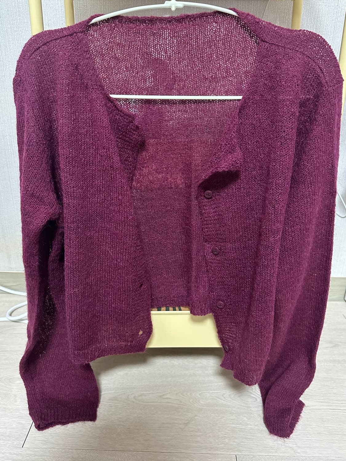 빈티지 포도색 가디건 상품이미지1