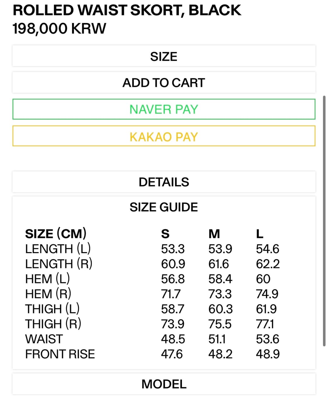 OPENYY ROLLED WAIST SKORT S사이즈 상품이미지3