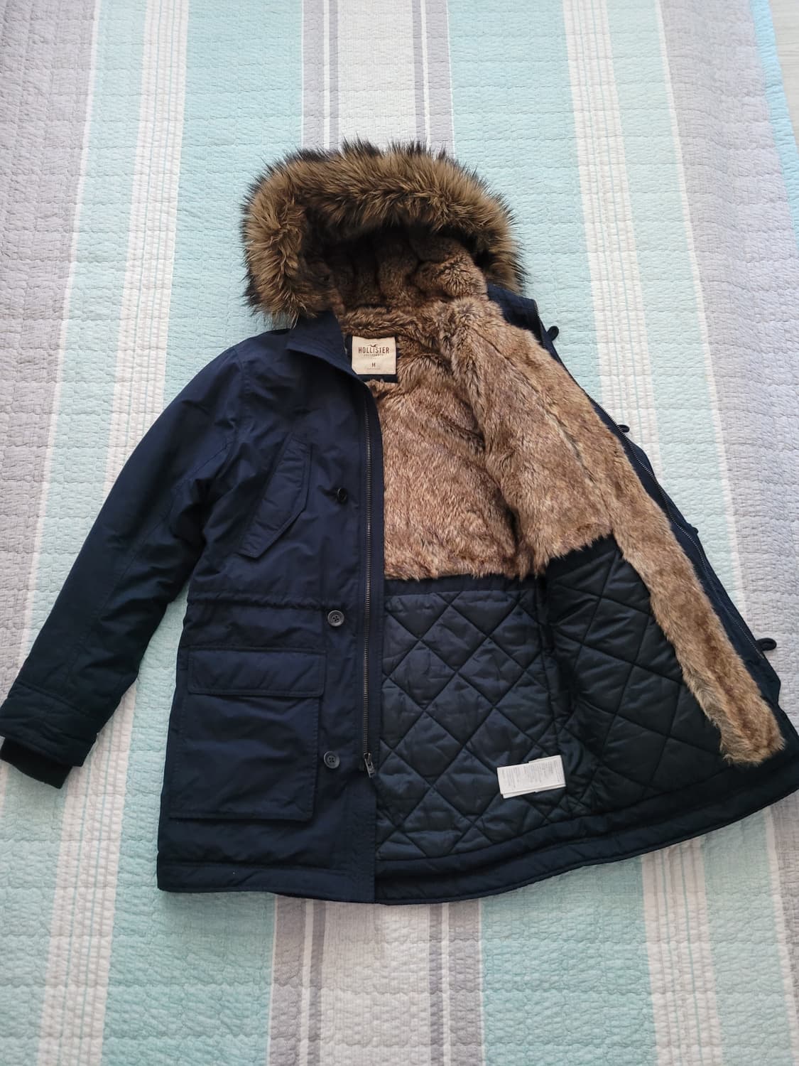  아베크롬비 홀리스터 울프죠 인조모피 후드야상파카. M 105사이즈 상품이미지3