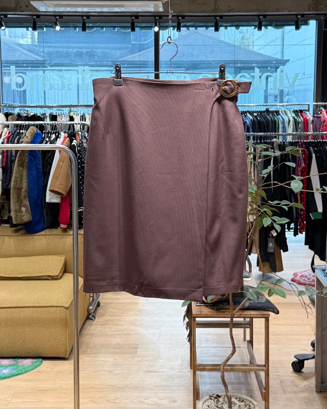 셀린느 딥핑크 랩 미디스커트  상품이미지1