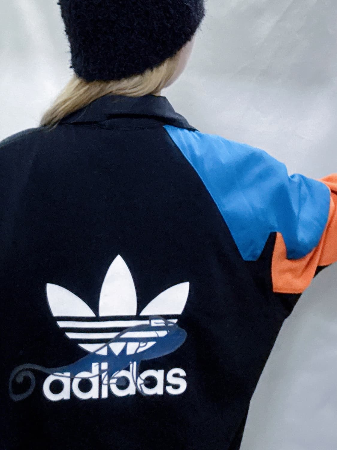 아디다스 빅로고 블랙 플리스 반집업  상품이미지4